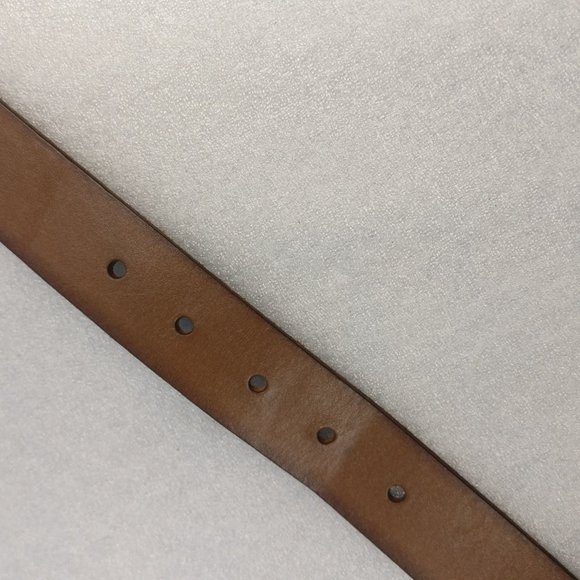 Leather Belt Roller-buckle Italian Leather 34 Earthy Brown Minimalist 43" long - Picture 9 of 10